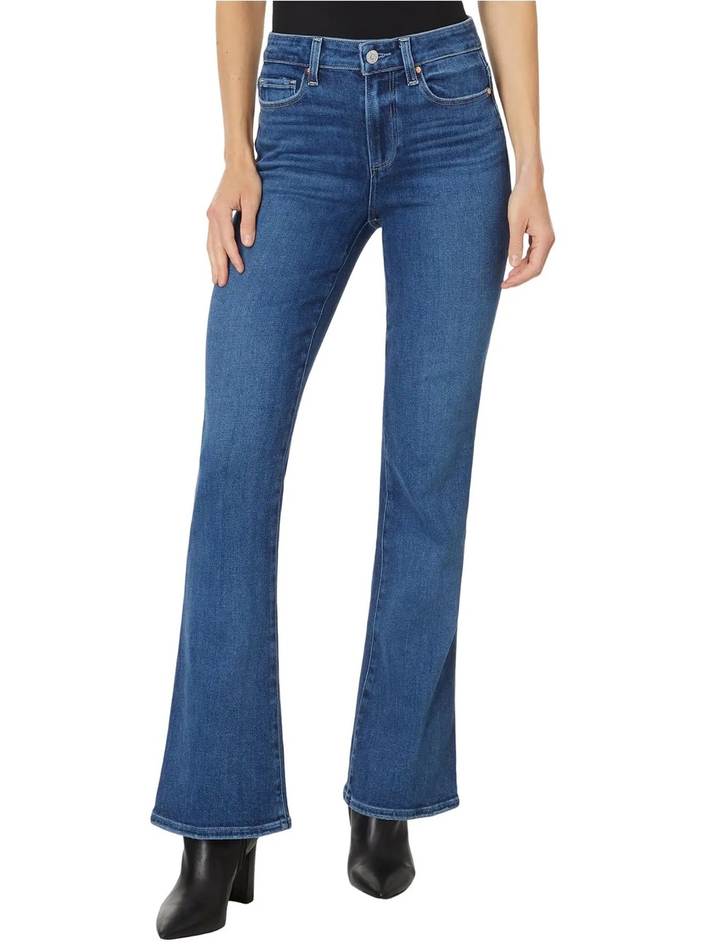NWOT PAIGE High Rise Laurel Canyon Flare Ancient Medium Wash Jeans Sz 31